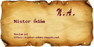 Nistor Ádám névjegykártya